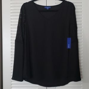 Apt 9 long-sleeve black blouse